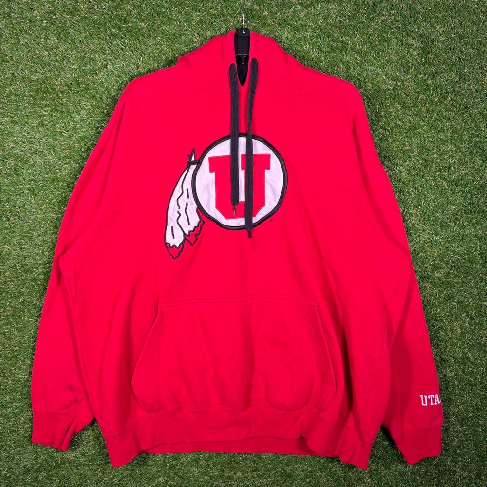 G-III Utah Utes NCAA Hoodie Mens 2XL Red Embroidered Pullover Sweatshirt‎